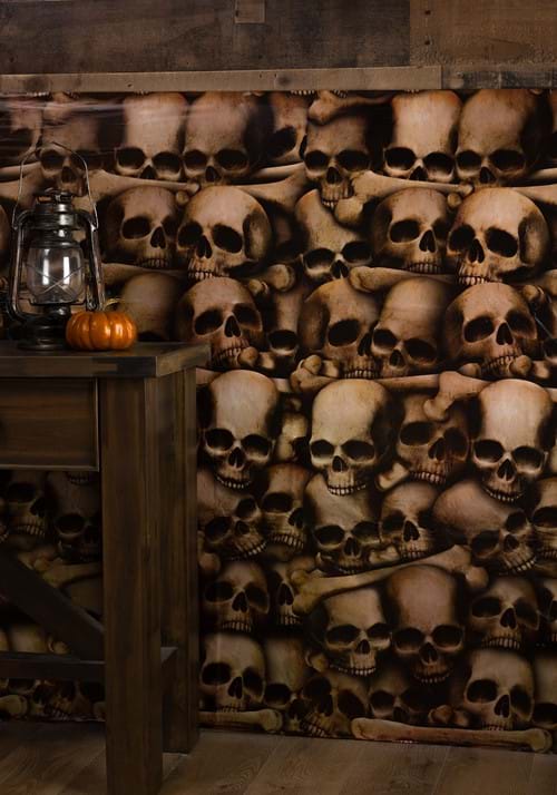 Wall Of Skulls Catacombs Wall Backdrop Decoration - US 8306
