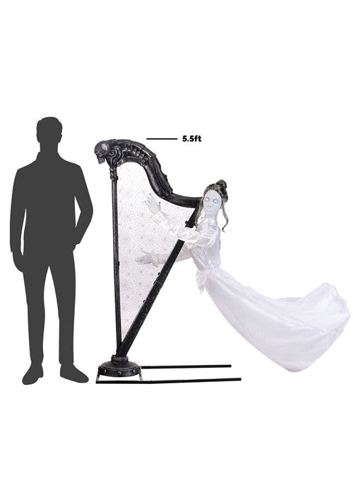 5.5FT Celeste the Restless Ghost Harp Animatronic Decoration - Tekky - US 6912