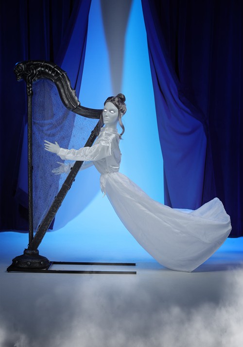 5.5FT Celeste the Restless Ghost Harp Animatronic Decoration - Tekky - US 6912