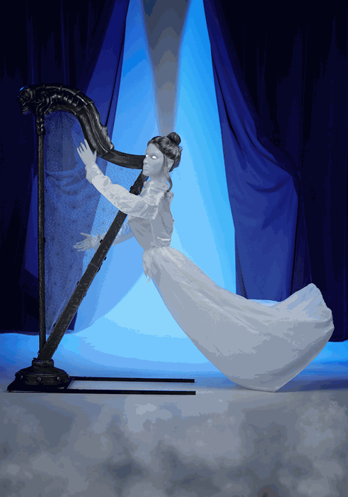 5.5FT Celeste the Restless Ghost Harp Animatronic Decoration - Tekky - US 6912