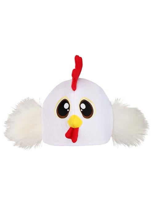 Velour White Chicken Costume Hat - US 0174