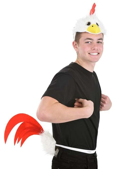 Chicken Soft Headband & Tail Costume Accessory Kit - US 3594