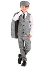 Kid's 20s Gangster Grey Suit Costume - US 8702
