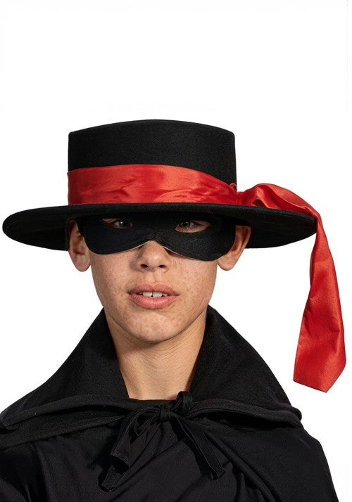 Child Bandit Swordsman Black Felt Costume Hat - US 0707