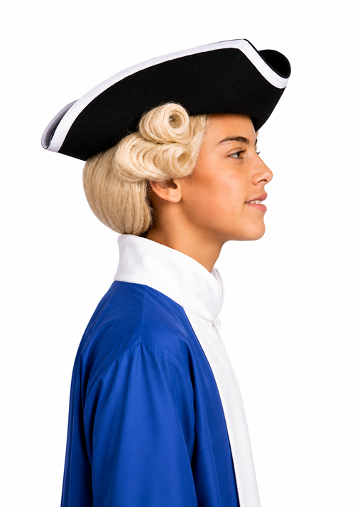 Child Black Felt Tricorn Pirate Costume Hat - US 0072