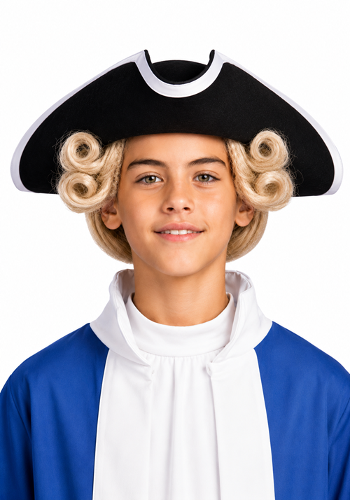 Child Black Felt Tricorn Pirate Costume Hat - US 0072