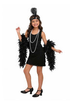 Black Fringe Flapper Costume for Girls - US 3498