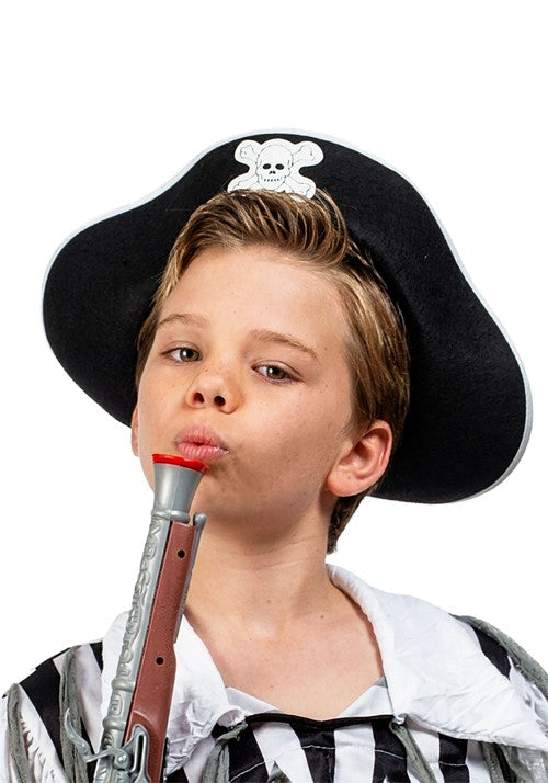 Child Felt Black Pirate Costume Hat - US 3710