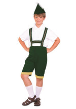 Child Green Bavarian Lederhosen Costume - US 7483