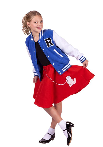 Girl's Letterman Blue Jacket Costume - US 2425