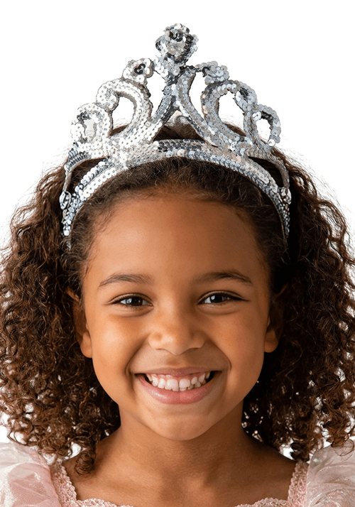 Child Silver Sequin Tiara Accessory - US 5113