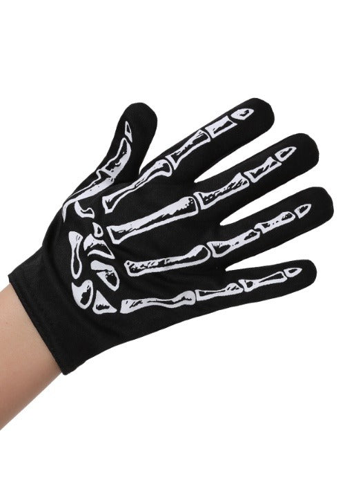 Skeleton Costume Gloves for Kids - US 3636