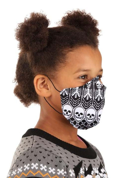 Skeleton Pattern Sublimated Kid's Face Mask - US 9973