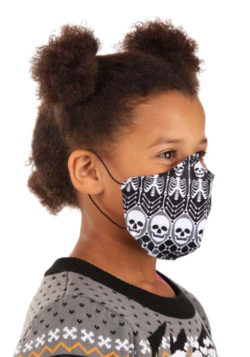 Skeleton Pattern Sublimated Kid's Face Mask - US 9973