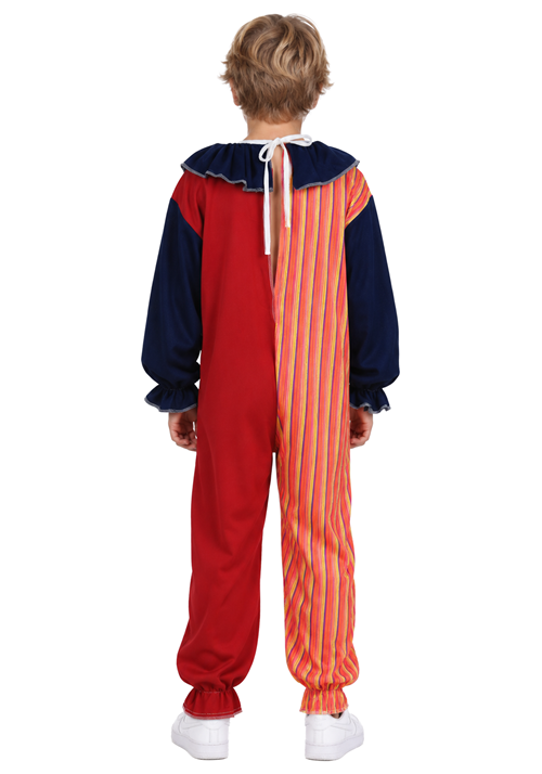 Child Striped Black & Red Clown Costume - US 7708