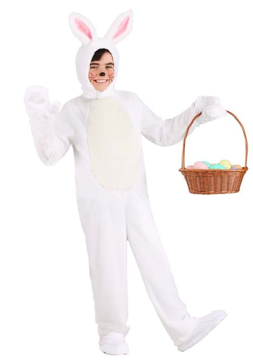Kid's Open Face White Bunny Costume - US 5278