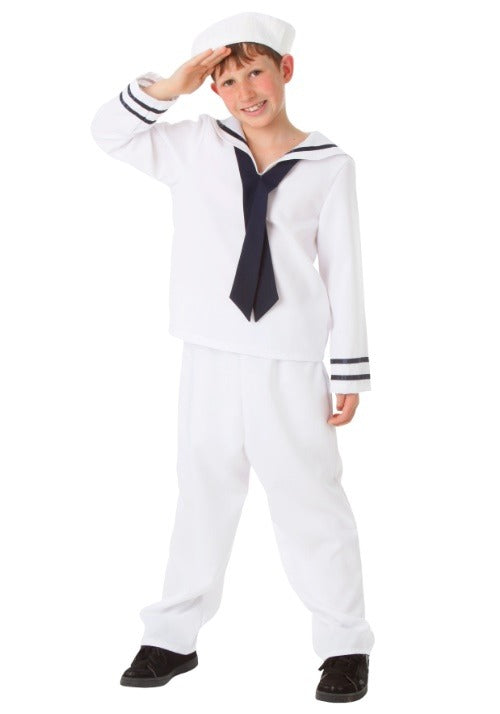 Kid's White Sailor Costume - US 7561