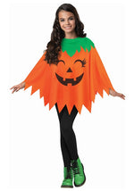 Children's Halloween Pumpkin Poncho - US 2770