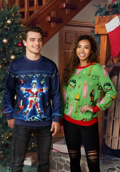 Christmas Vacation Movie Poster Adult Ugly Sweatshirt - US 3922