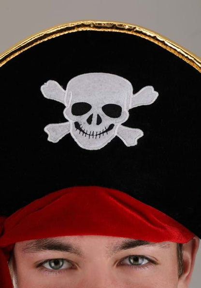 Crossbones Skull Pirate Hat for Adults - US 3595