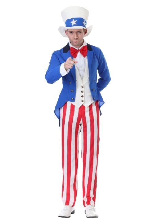 Men's Plus Size Patriotic Uncle Sam Costume - US 5340
