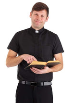 Priest Black Costume Shirt for Men - US 4837