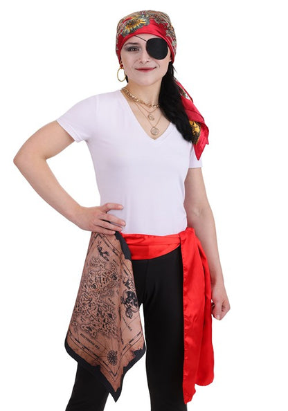 Classic Red Pirate Costume Accessory Kit - US 0186