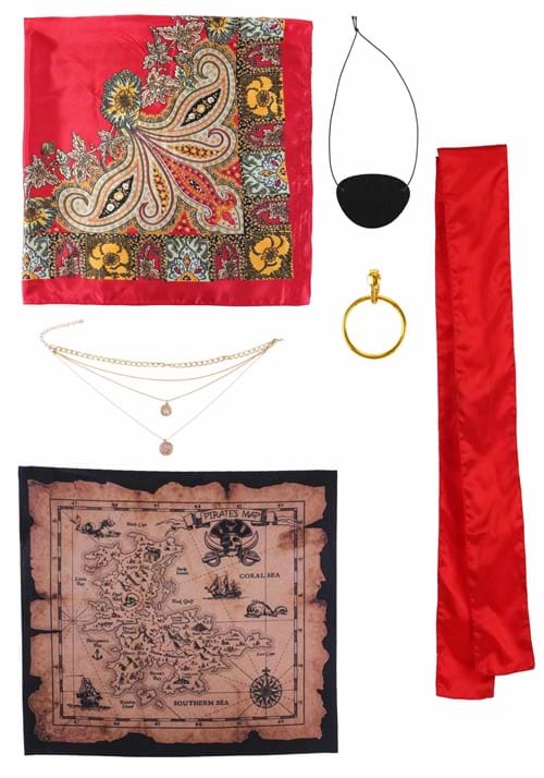 Classic Red Pirate Costume Accessory Kit - US 0186