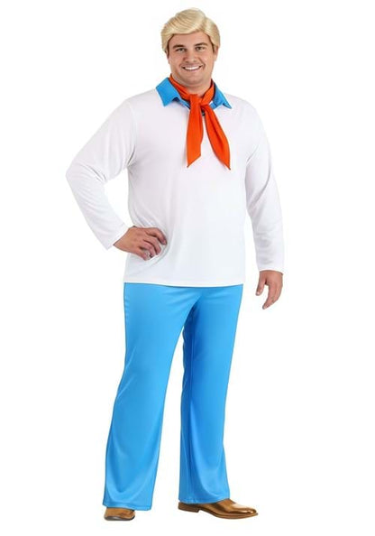 Men's Plus Size Retro Scooby Doo Fred Costume - US 5756