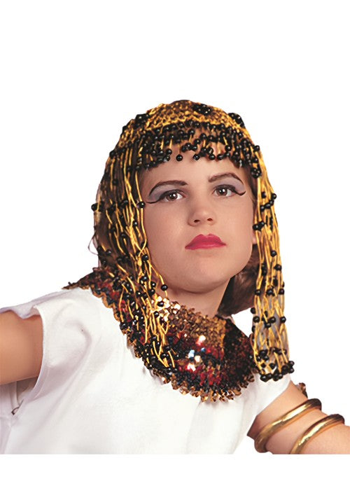 Cleopatra's Gold Beaded Costume Headpiece Accessory - US 2537