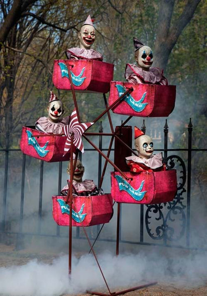 6FT Animated Evil Clown Ferris Wheel Decoration - US 6127