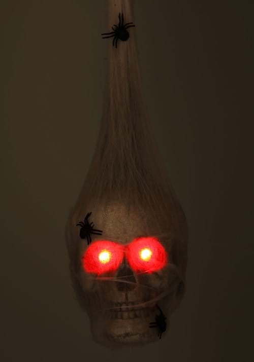 18-Inch Cocoon Skull with Red Light Up Eyes Decoration - US 2118