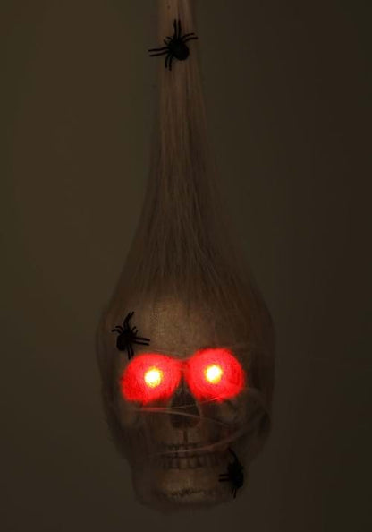 18-Inch Cocoon Skull with Red Light Up Eyes Decoration - US 2118