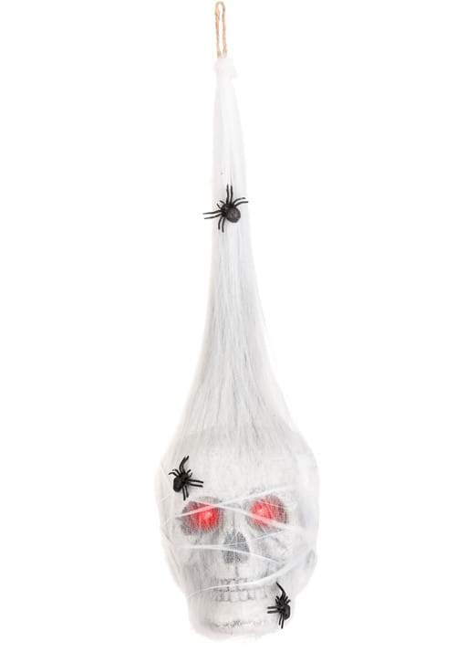 18-Inch Cocoon Skull with Red Light Up Eyes Decoration - US 2118