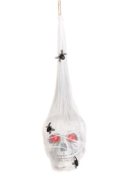 18-Inch Cocoon Skull with Red Light Up Eyes Decoration - US 2118