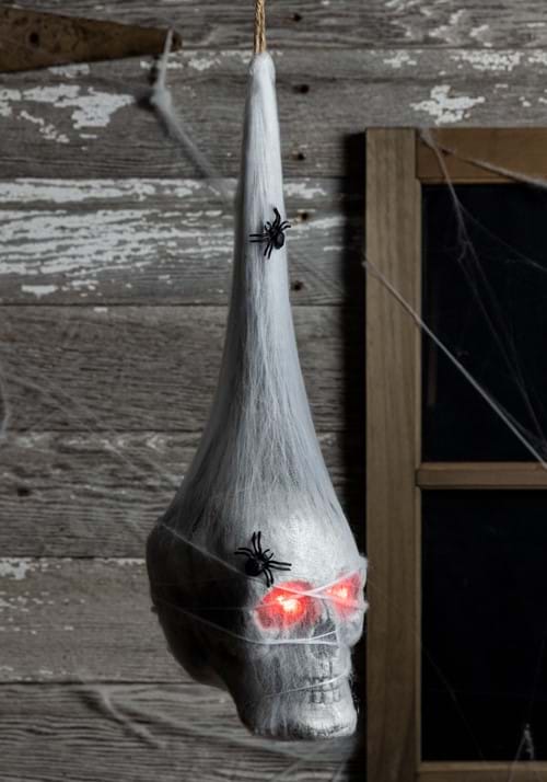 18-Inch Cocoon Skull with Red Light Up Eyes Decoration - US 2118