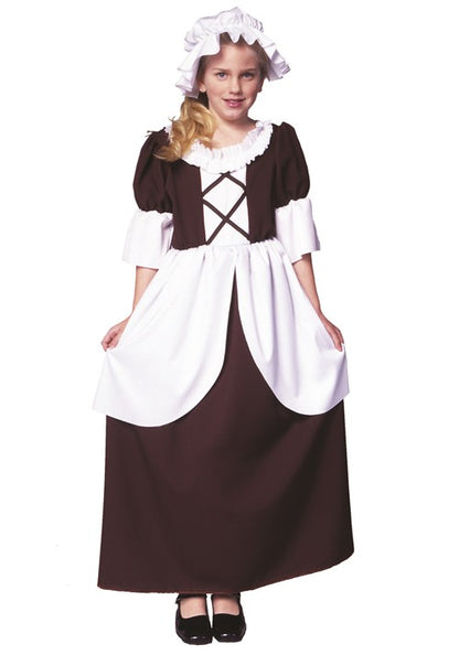 Girl's Brown Colonial House Maid Costume Dress - US 0526