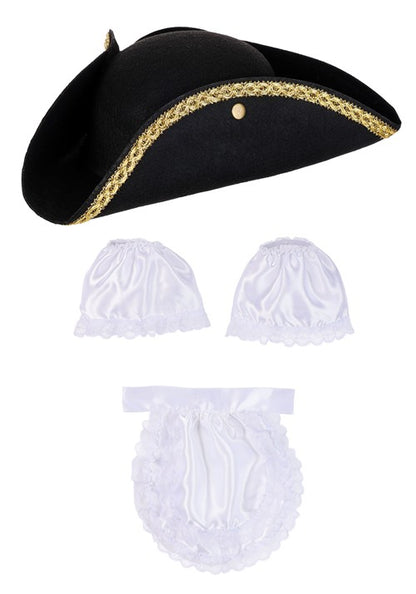 Colonial Tricorn Hat Costume Accessory Kit - US 0931