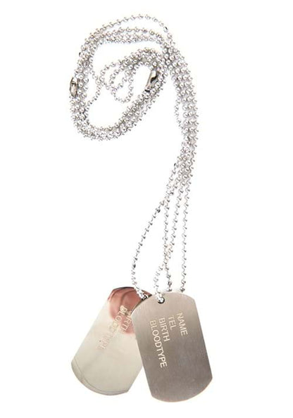 Combat Hero Dog Tag Costume Necklace - US 1676