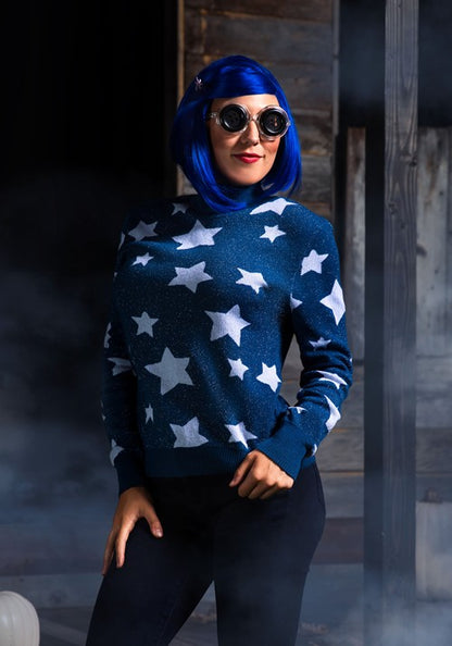 Adult Coraline Blue Star Sweater Costume - US 8932