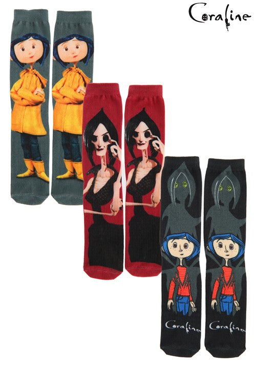 Adult Coraline Crew Socks 3-Pack - US 5735