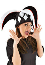 Court Jester Black & White Plush Hat - US 4107