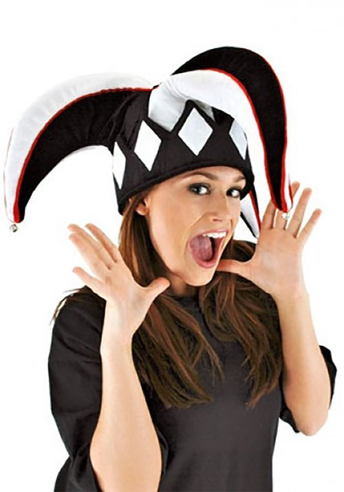 Court Jester Black & White Plush Hat - US 4107