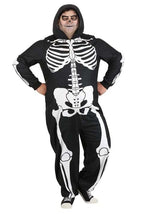 Plus Size Cozy Skeleton Adult Costume Onesie - US 2300