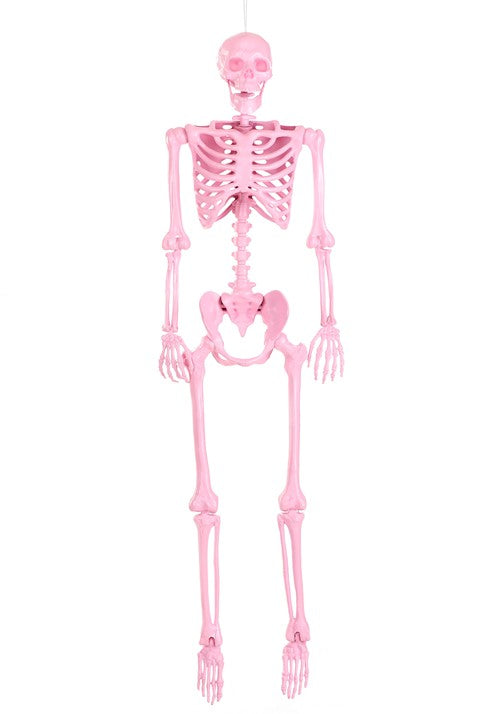 5 Foot Poseable Crazy Bones Skeleton in Pink Halloween Decoration - US 9830