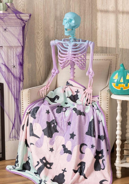 5FT Crazy Bones Poseable Skeleton in Rainbow Decoration - US 0011