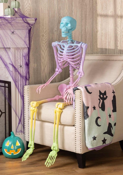 5FT Crazy Bones Poseable Skeleton in Rainbow Decoration - US 0011