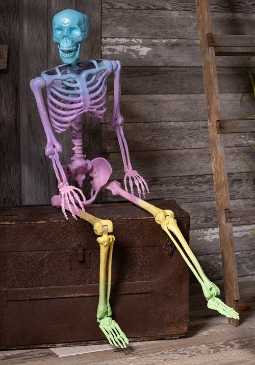 5FT Crazy Bones Poseable Skeleton in Rainbow Decoration - US 0011