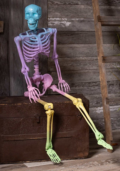 5FT Crazy Bones Poseable Skeleton in Rainbow Decoration - US 0011