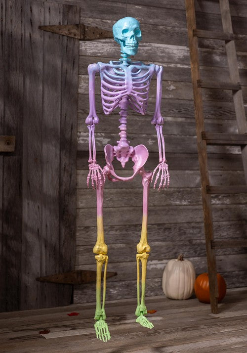 5FT Crazy Bones Poseable Skeleton in Rainbow Decoration - US 0011